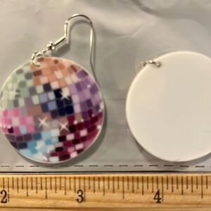 Colorful Disco Ball Dangle Earrings – Lightweight Statement Jewelry